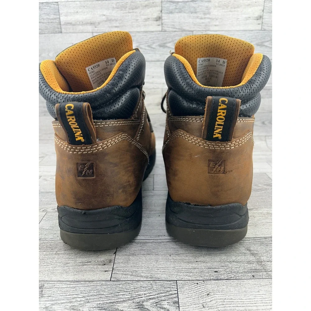 Carolina Work‎ Boots Waterproof Non Slip Leather Steel Toe Men 14D